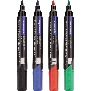 Boardmarker Magnetoplan 12281 4er Etui Rundspitze, Sortierte Farben