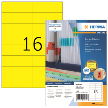 Etikett Herma 4256 105x37mm gelb Inkjet-, Laser- U. Kopier