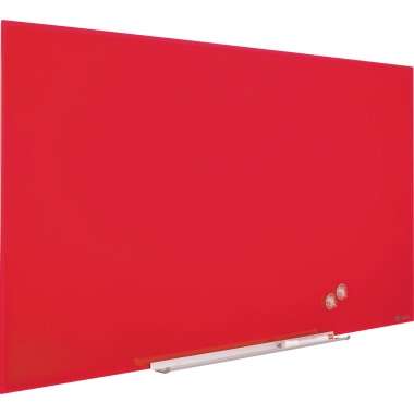 Glasboard Nobo 1905185 126x71,1cm rot Diamond, Rahmenlos, Abnehmbare Stiftabla