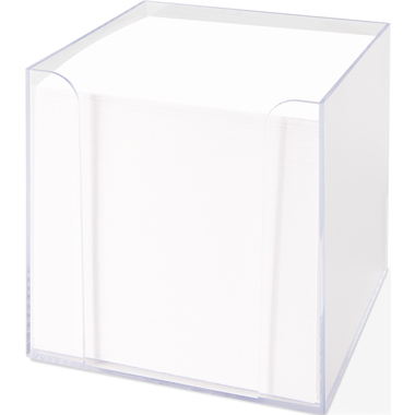 Zettelbox 9x9cm gefüllt glasklar 