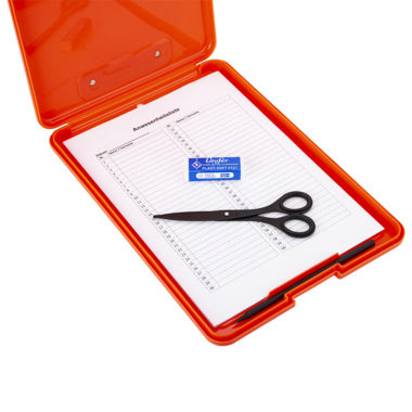 Klemmbrett Läufer 55802 mit Innenfach Orange, Besonders Flach, Oben Öffnend