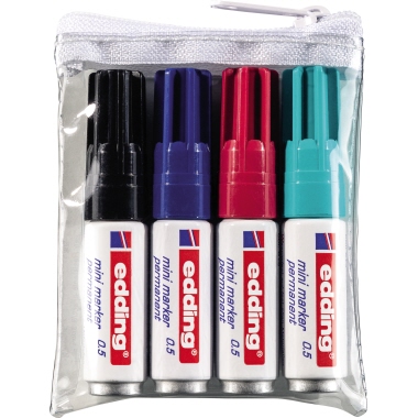 Permanentmarker Edding 4-05-4 0.5 4er 4-05-4 Etui Sortiert, Mini Marker Set, 1