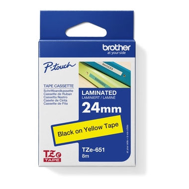 Schriftband Brother TZe-651 gelb/schwarz 24mm x 8m