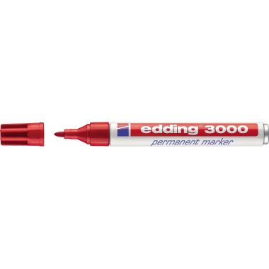 Permanentmarker Edding 3000 rot 1,5-3mm, Rundspitze