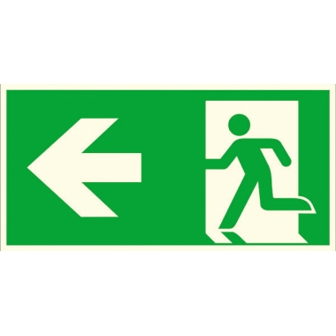 Rettungsweg links Folienschild sk 30x15 Cm