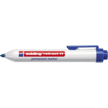 Permanentmarker Edding Retract 11 blau 1,5-3mm, Rundspitze