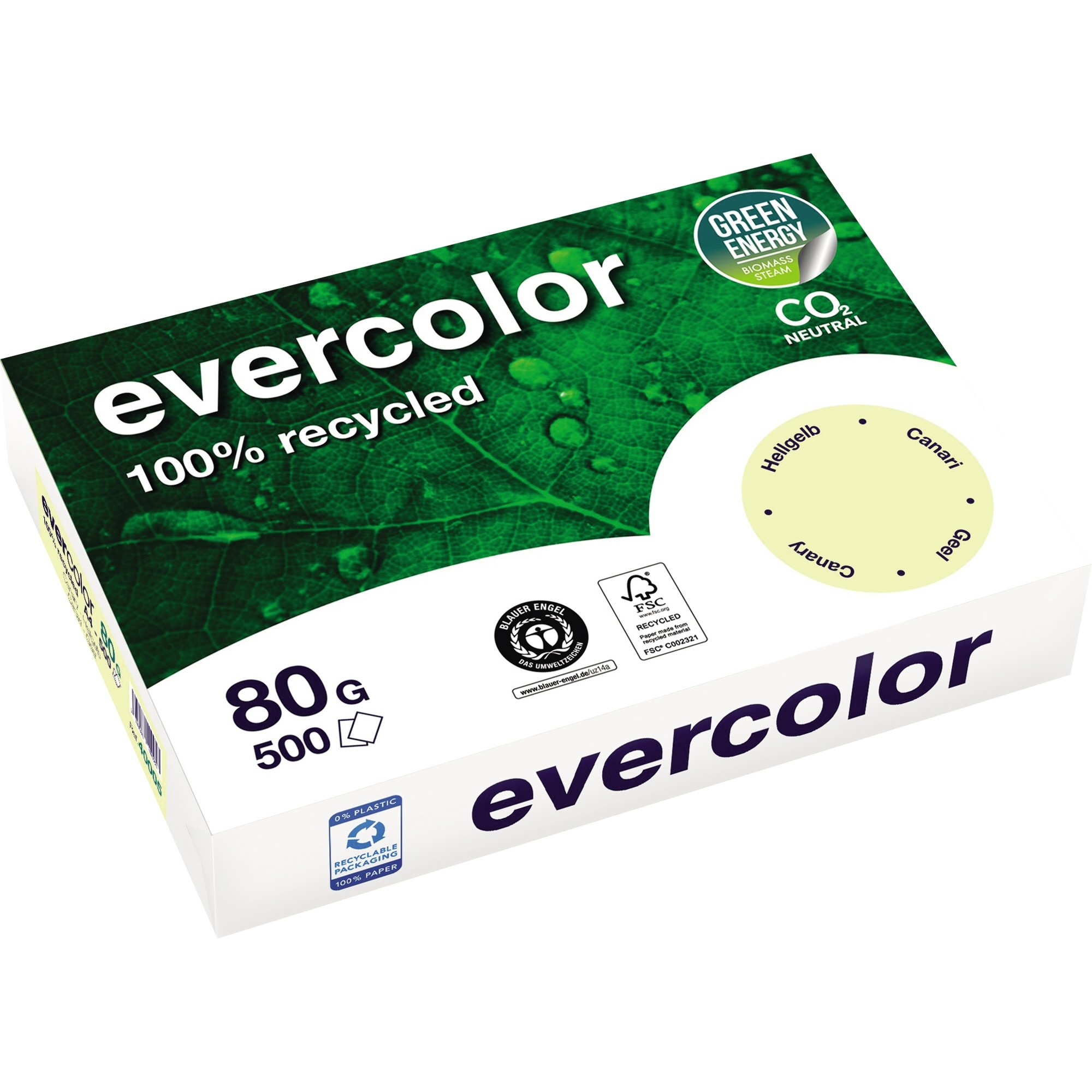 Kopierp. Evercolor A4 80g recyc hellgelb