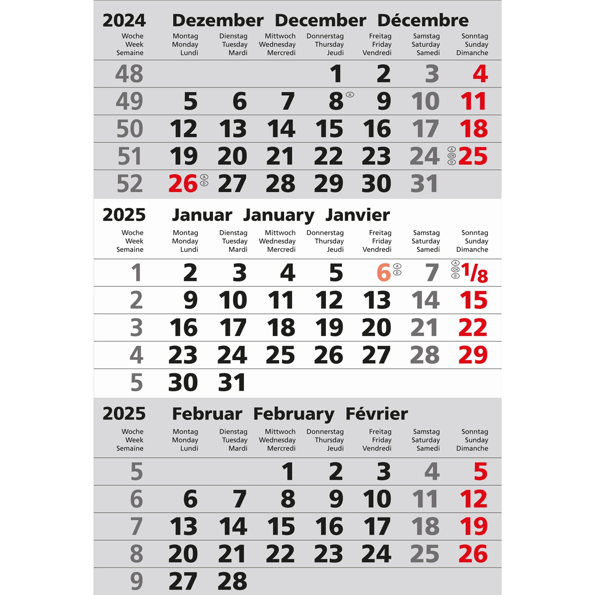 Ersatzkalendarium Güss 77000e 