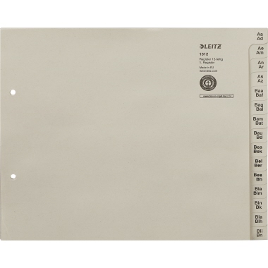 Registerserie Leitz 1312 A4 12tlg. Papier