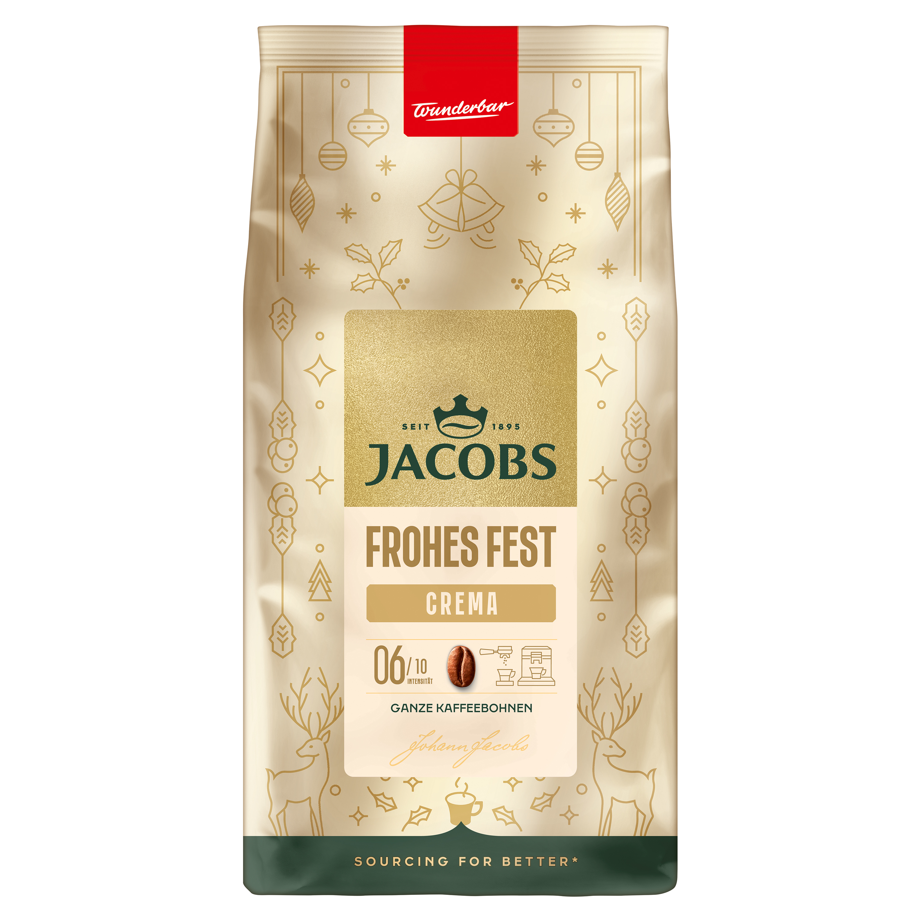 Kaffeebohnen Jacobs Crema 450g Weihnachtsedition