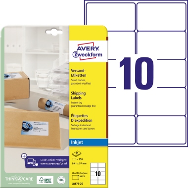 Etikett Avery Zweckform J8173-25 99,1x57mm weiß 250 St.