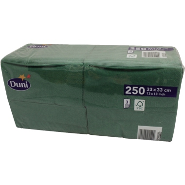 Servietten Duni 3-lagig 33x33cm jägergrün 1/4 Falz 250 Stück