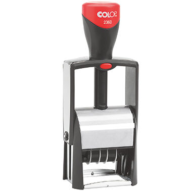 Datumstempel Colop S2360/L2 Bezahlt Erl...., Mit Runden Ecken, Kissen Blau/r