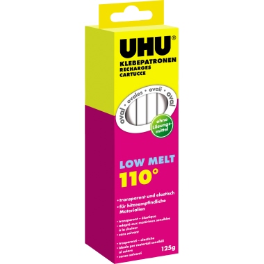 Heißklebepatronen Uhu 48620 125g transparent Lt 110 ovale Klebepatrone