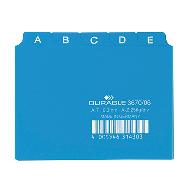 Leitregister DURABLE 3670 A7 blau Kunststoff Leitregister DURABLE 3670 A7 blau Kunststoff
