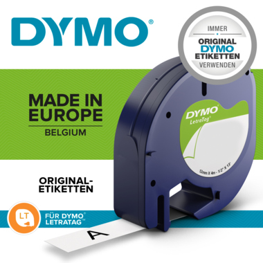 Schriftband Dymo 91225 blau/schwarz Breite 12mm Länge 4m