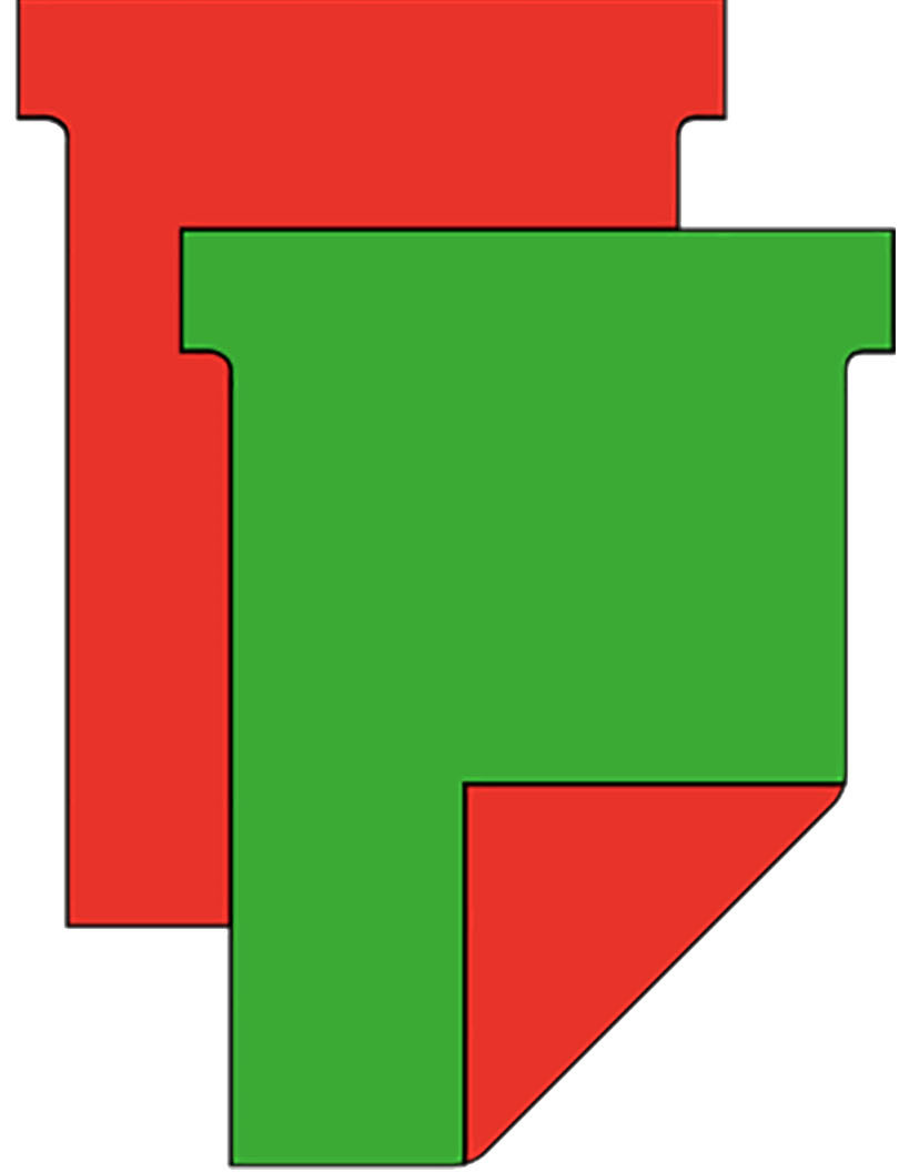 T-Karten Ultradex 541260 rot/grün 90x120mm, Liniert