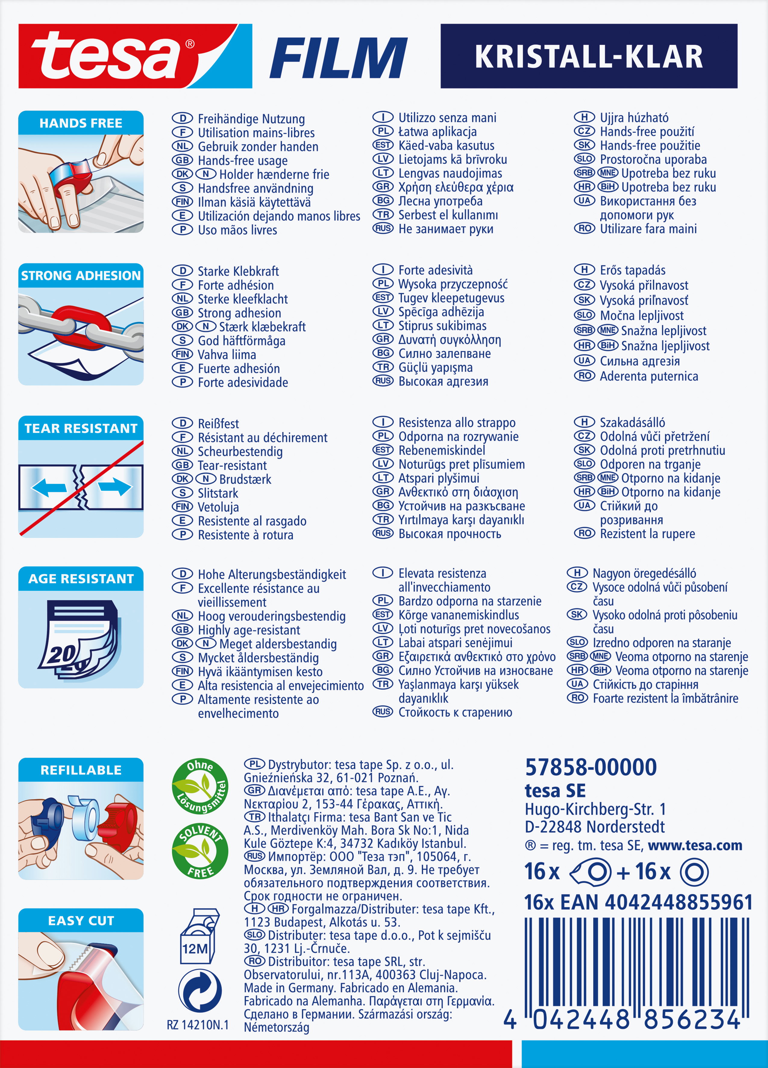 Handabroller Tesa 57858 10mx19mm Mini Gefüllt