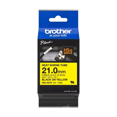 Schrumpfschlauch Brother HSE651E sw/gelb 21,0 mm