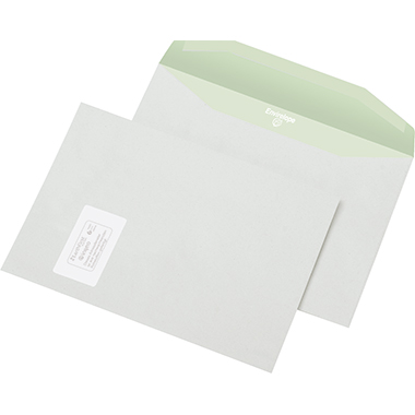 Versandt. C4 mF 90g NK Envirelope weiß 229x324mm, Mit Fenster, Nassklebung