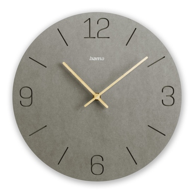 Wanduhr Hama 185881 Kreta grau Quarzuhr,Analog,Md, 30cm