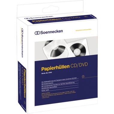 CD-Papierhülle 125x126mm mF weiß Mit Fenster