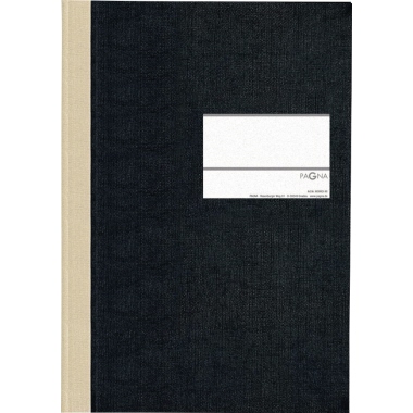 Geschäftsbuch Pagna 1421204  A4 schwarz kariert, 96Bl, Rücken beige