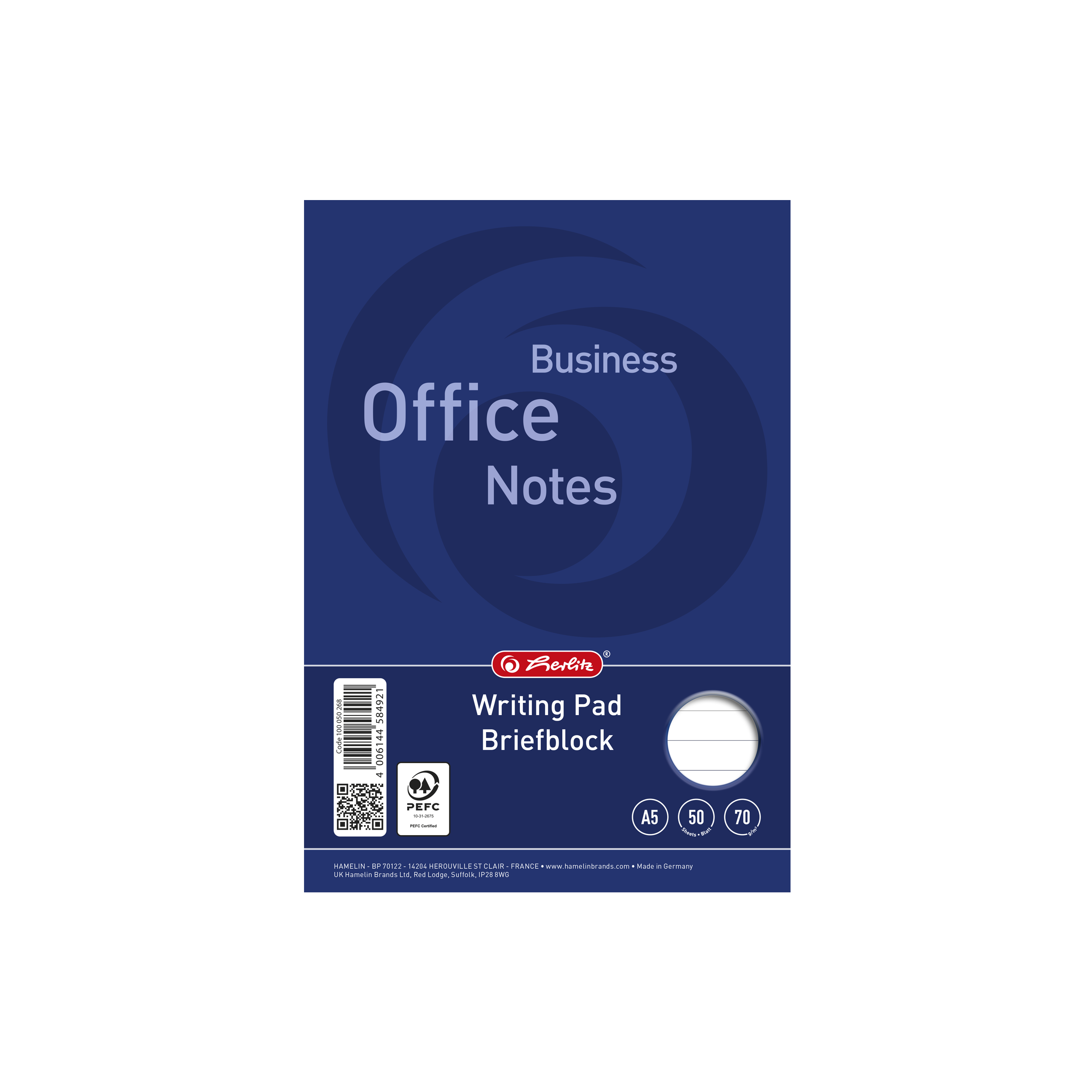 Briefblock Herlitz 100050268 DIN A5 liniert 50 Bl.