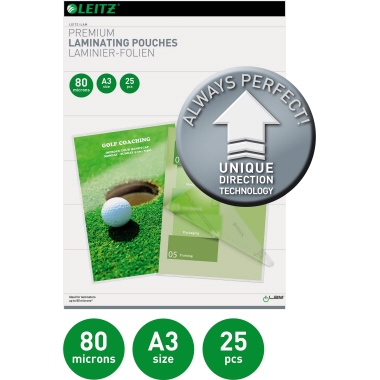 Folientasche LEITZ A3 303X426mm 80my glasklar 25 St/Pack Udt