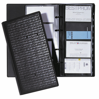 Visitenkartenringbuch Durable Centium sw Schwarz, 200 Karten, 145x47x255mm