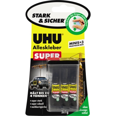 Klebstoff Uhu Super 44305 3x1g 