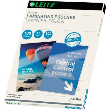 Folientasche LEITZ A4 216X303mm 100my glänzend 100 St/Pack iLAM