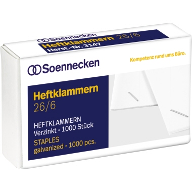 Heftklammern Soe 3147 26/6 verzinkt 