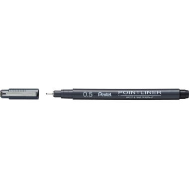 Fineliner Pentel Pointliner 0,05mm schw permanent, schwarz