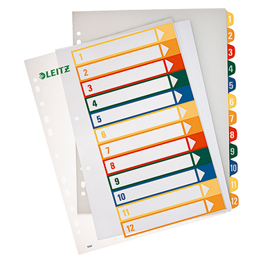 Register Leitz 1294 A4 1-12 1-12 Pc-beschriftbar, Volle Höhe