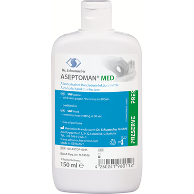 Handdesinfektion MED 00-457OP-0015 150ml Aseptoman Alkoholisch Flasche