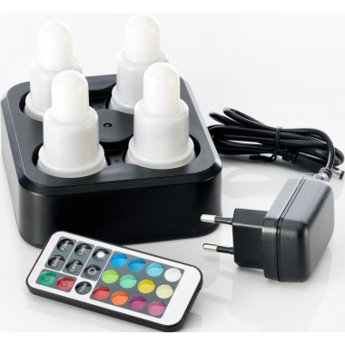 LED-Set Duni 176506 Multicolour Wiederaufladbar, 4 LED-Leuchten