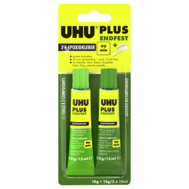 Klebstoff Uhu plus endfest 45670 33g Tube Binder, Tube Härter Im Blister