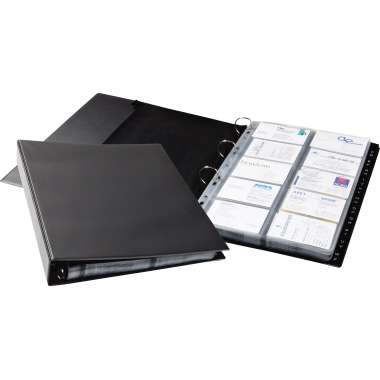 Visitenkartenringbuch Durable 2444 schw Schwarz, Visifix, Inkl. Register