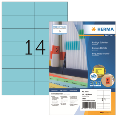 Etikett Herma 4558 105x42,3mm blau 