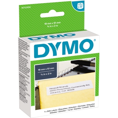 Etikett Dymo 11355 19x51mm weiß vielzweck, ablösbar