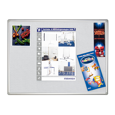 Pinboard Franken PT8302 Pro 60x90cm grau Silbereloxierter Alurahmen