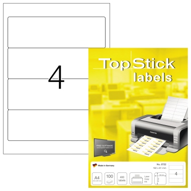 Rückenschild 8722 breit/kurz selbstklebend weiß TopStick 400 St.