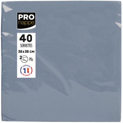 Servietten Pro Nappe 38x38cm grau Pck. 40 Stck