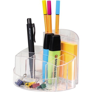 Stifteköcher Han 1746023 Rondo tr/gk Transparent-glasklar, 9 Fächer, 140x109x
