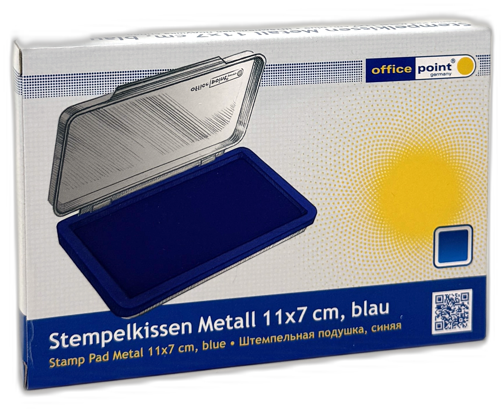 Stempelkissen Metall 7 x 11cm blau 