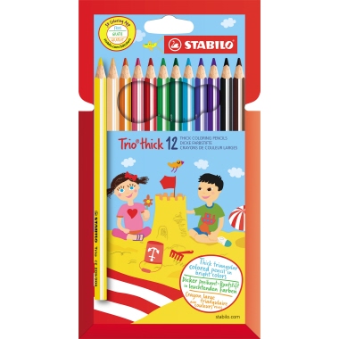 Farbstift Stabilo 203/12-01 Trio Etui á 12 Stück