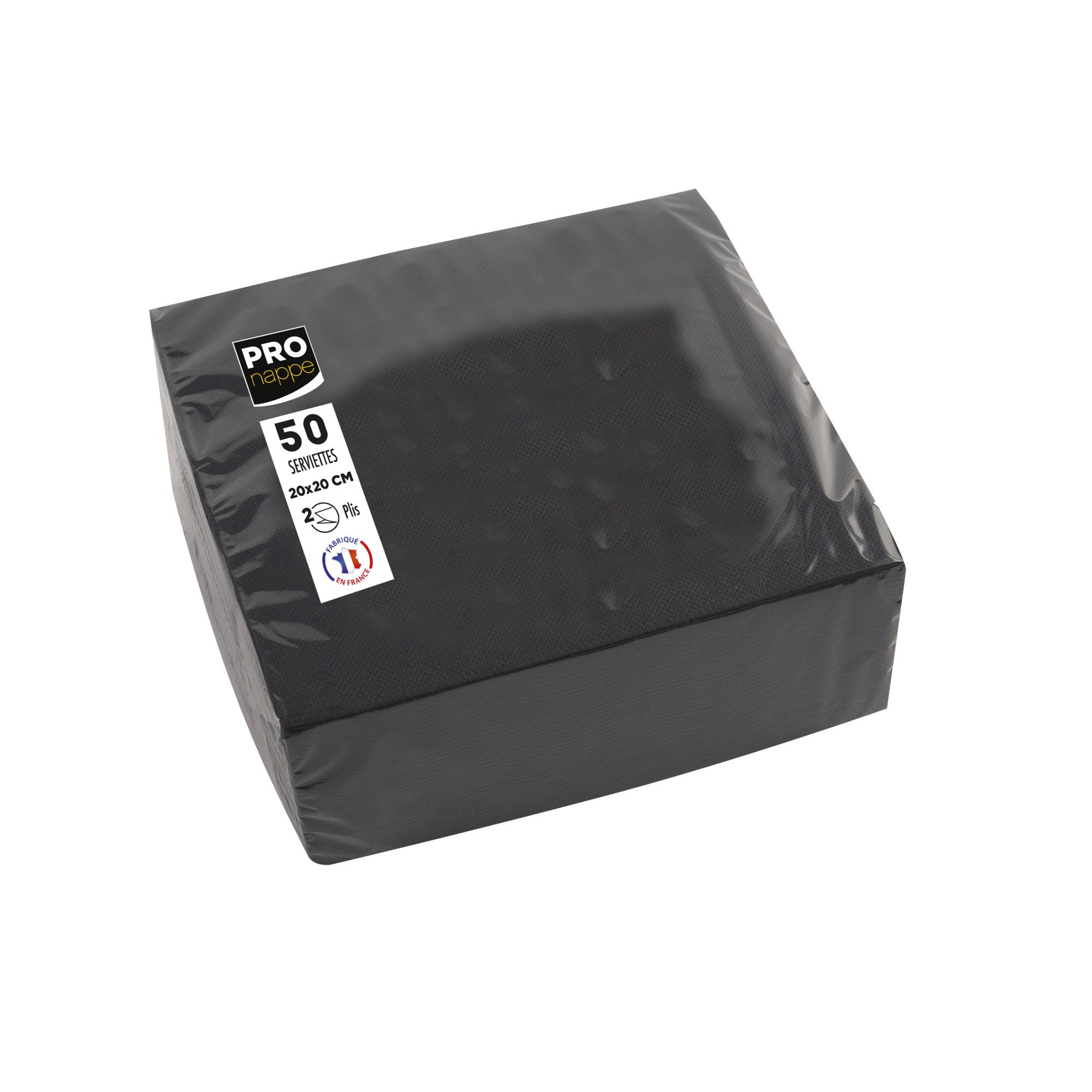 Servietten Pro Nappe 20x20cm schwarz 50 Stck. 