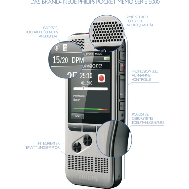 Diktiergerät Philips Pocket Memo DPM6000 Mit Speechexec