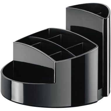 Stifteköcher Han 1746013 Rondo schwarz 9 Fächer, 140x109x140mm, GUMMIFÜßE, Brie